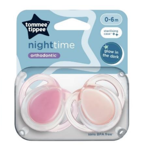 TOMMEE TIPPEE NIGHT SOOTHER X2 0-6M GIRL