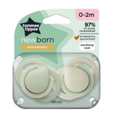 TOMMEE TIPPEE NEWBORN SOOTHER 0-2 MONTHS X2 GREEN