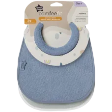TOMMEE TIPPEE REVERSIBLE MILK FEEDING BIB X2 BLUE