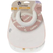 TOMMEE TIPPEE REVERSIBLE MILK FEEDING BIB X2 PINK