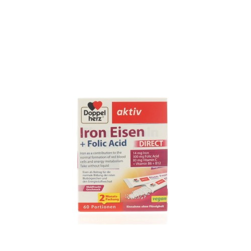 DOPPELHERZ IRON EISEN + FOLIC ACID 60 SACHETS 