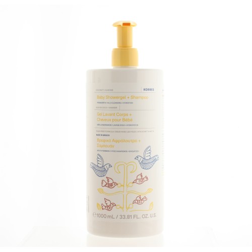 KORRES COCONUT & ALMOND BABY SHAMPOO-SHOWER GEL 1LT