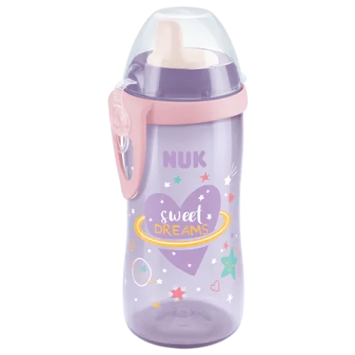 NUK KIDDY CUP WITH CLIP 300ML PURPLE