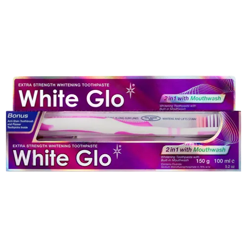 WHITEGLO 2IN1 WHITENING TOOTHPASTE WITH MOUTHWASH 100ML