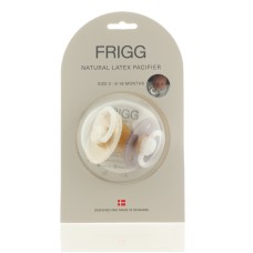 FRIGG ROPE PACIFIERS LATEX 2 PACK CREAM / TWILIGHT MAUVE NIGHT SIZE 2
