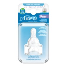 DR.BROWNS NARROW 2PACK NATURAL FLOW NIPPLE LEVEL 4 9M+