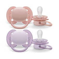 AVENT SCF091/31 SOOTHER 0-6 ULTRA SOFT GIRL X2