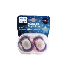 AVENT SCF376/14 SOOTHER 6-18M ULTRA AIR NIGHT GIRL X2