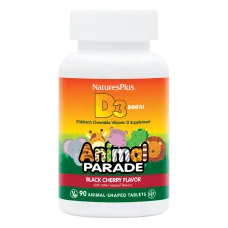 NATURES PLUS D3 500IU ANIMAL PARADE 90 TABLETS (BLACK CHERRY)