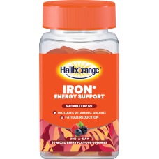 HALIBORANGE IRON+ ENERGY SUPPORT 30 MIXED BERRY FLAVOUR GUMMIES