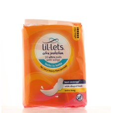 LIL-LETS 10 ULTRA PADS FOR VERY HEAVY FLOW