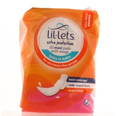 LIL-LETS 10 MAXI PADS FOR HEAVY FLOW