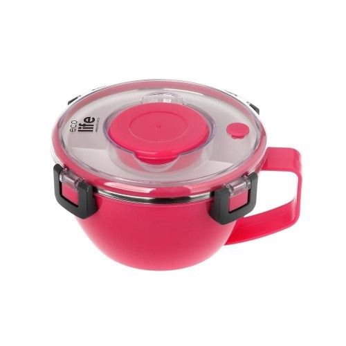 ECOLIFE PINK THERMOS CONTAINER WITH DIVISION 850ML
