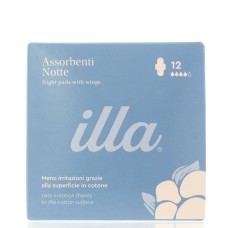 ILLA CARE NIGHT PADS WITH WINGS X12