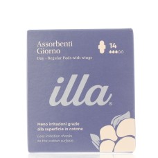 ILLA CARE DAY-REGULAR PADS WITH WINGS X14