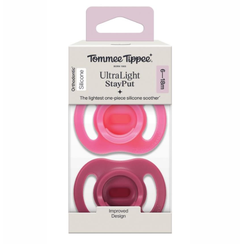 TOMMEE TIPPEE ULTRALIGHT SILICONE STAY PUT 6-18M GIRL