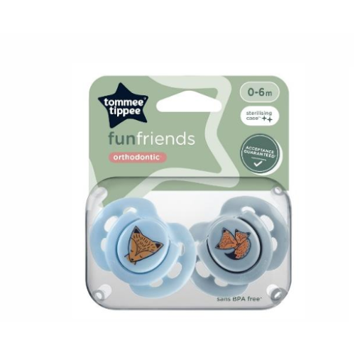 TOMMEE TIPPEE FUN SOOTHER X 2 0-6M BOY
