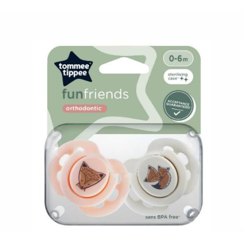 TOMMEE TIPPEE FUN SOOTHER X 2 0-6M GIRL
