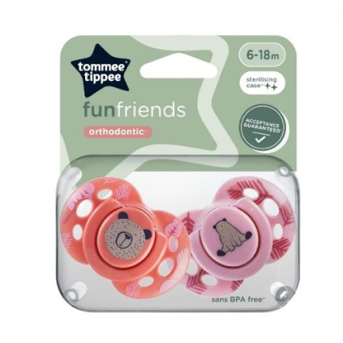 TOMMEE TIPPEE FUN SOOTHER X 2 6-18M GIRL