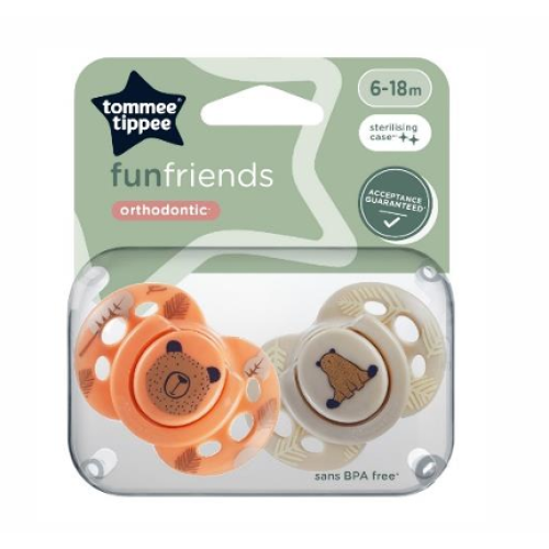 TOMMEE TIPPEE FUN SOOTHER X 2 6-18M UNISEX