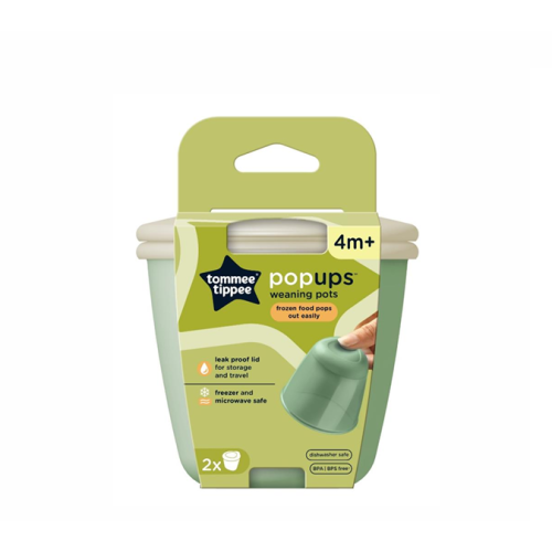 TOMMEE TIPPEE POP UP WEANING POTS X2 4 MONTHS +