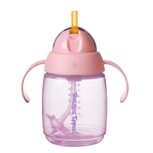 TOMMEE TIPPEE TRAINER STRAW CUPS PINK 240ML 6M+