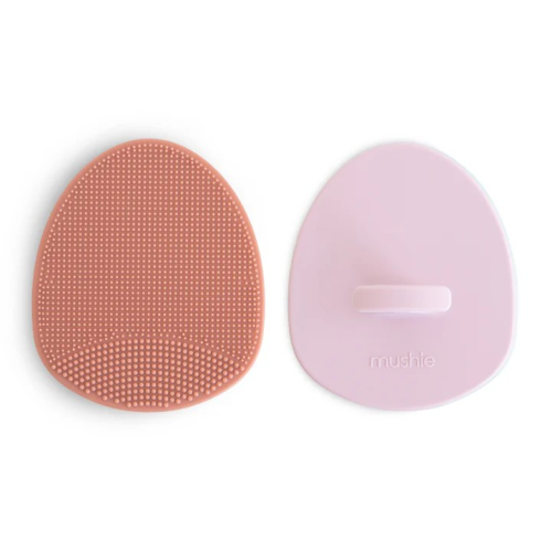 MUSHIE CRADLE CAP BRUSH 2 PACK ROSE & SOFT LILAC