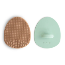 MUSHIE CRADLE CAP BRUSH 2 PACK NATURAL & CAMBRIDGE BLUE