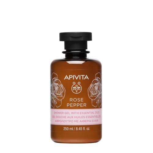 APIVITA BODY SHOWER  GEL ESSENTIAL OILS WITH ROSE&PEPPER 250ml