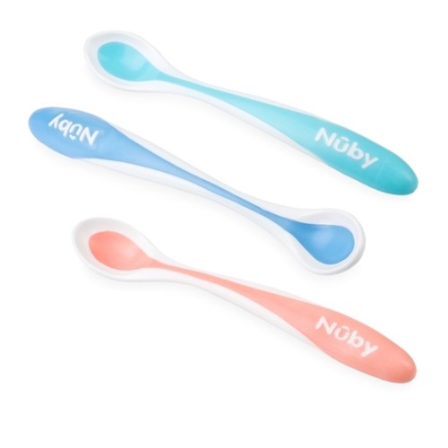 NUBY HOT SAFE SPOON 3PC 4+ BLUE-PINK-MULTICOLOR