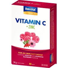REVITAL VITAMIN C+ZINC RASBERRY CHEWABLE 45 TABS