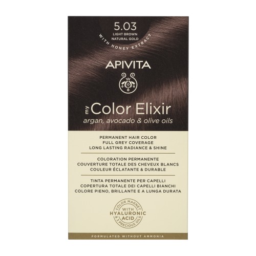 APIVITA HAIR COLOR KIT 5.03 LIGHT BROWN NATURAL GOLD