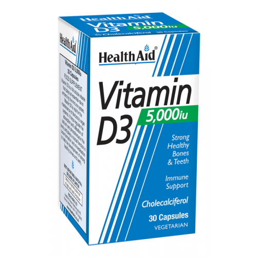 HEALTH AID VITAMIN D3 5000IU CAPSULES 30