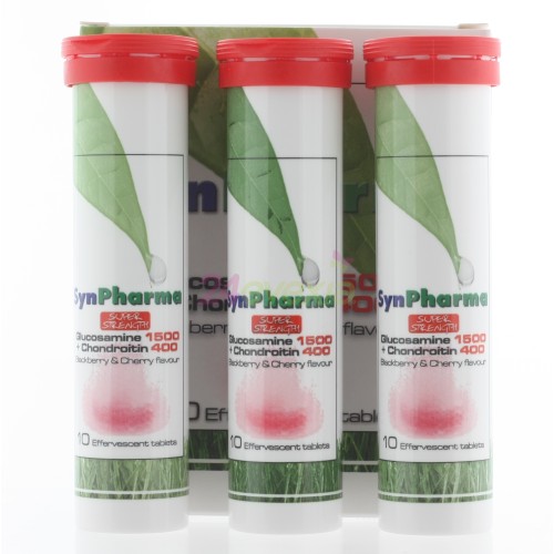 SYNPHARMA GLUCOSAMINE+CHONDROITIN EFFERVESCENT 30 TABLETS