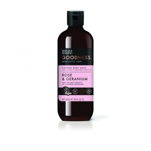 BAYLIS & HARDING  ROSE & GERANIUM BODY WASH 500ML