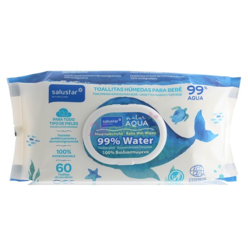 SALUSTAR BABY 60 AQUA WIPES 