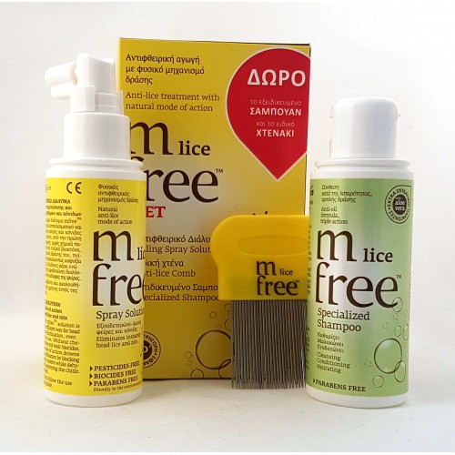 M Free Lice Promo Spray Shampoo Comb