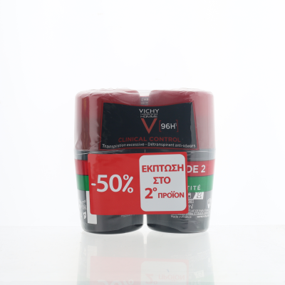 VICHY DEO HOMME CLINIC CONTROL 96H DUO 2X50ML