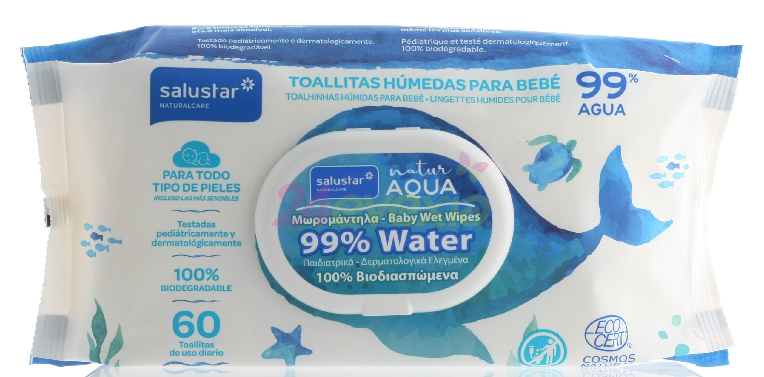 SALUSTAR BABY 60 AQUA WIPES 
