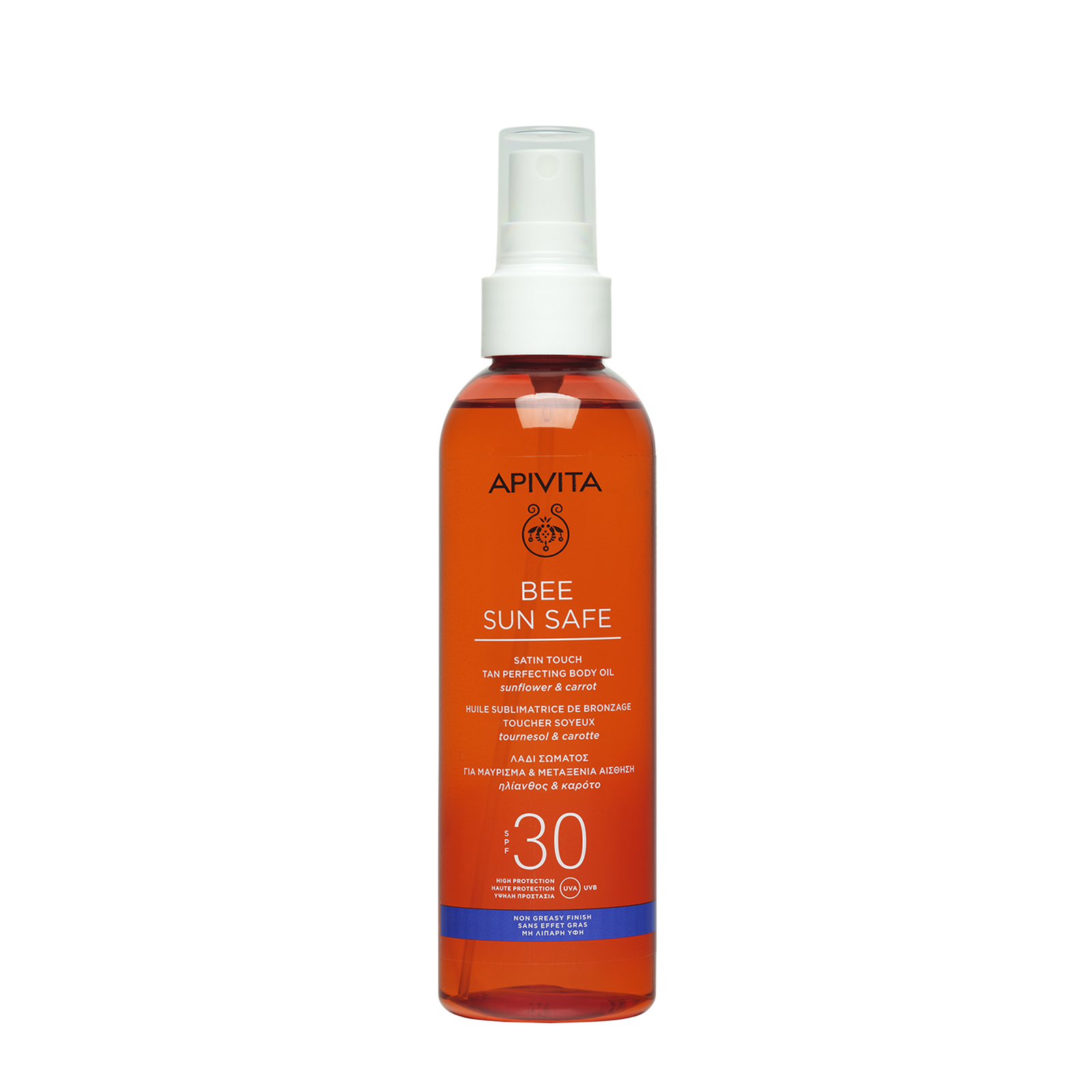 APIVITA BEE SUN SAFE SATIN TOUCH TAN PERFECTING BODY OIL SPF30 200ML