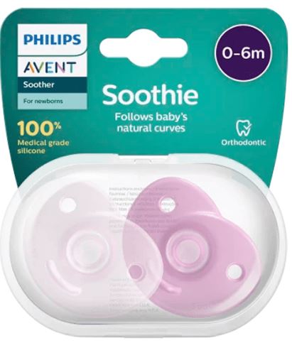 AVENT SCF099/22 SOOTHER 0-6M SOOTHIE GIRL 2X