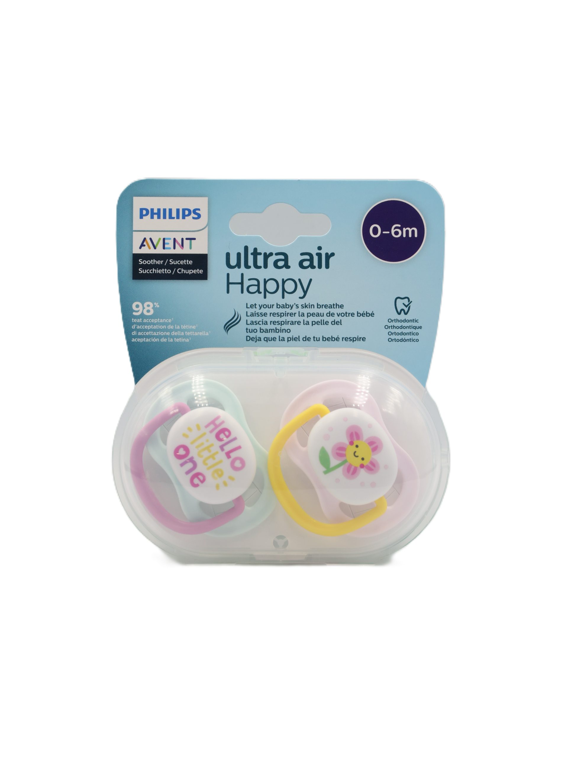 AVENT SCF080/09 SOOTHER 0-6M ULTRA AIR ASSORTED X2