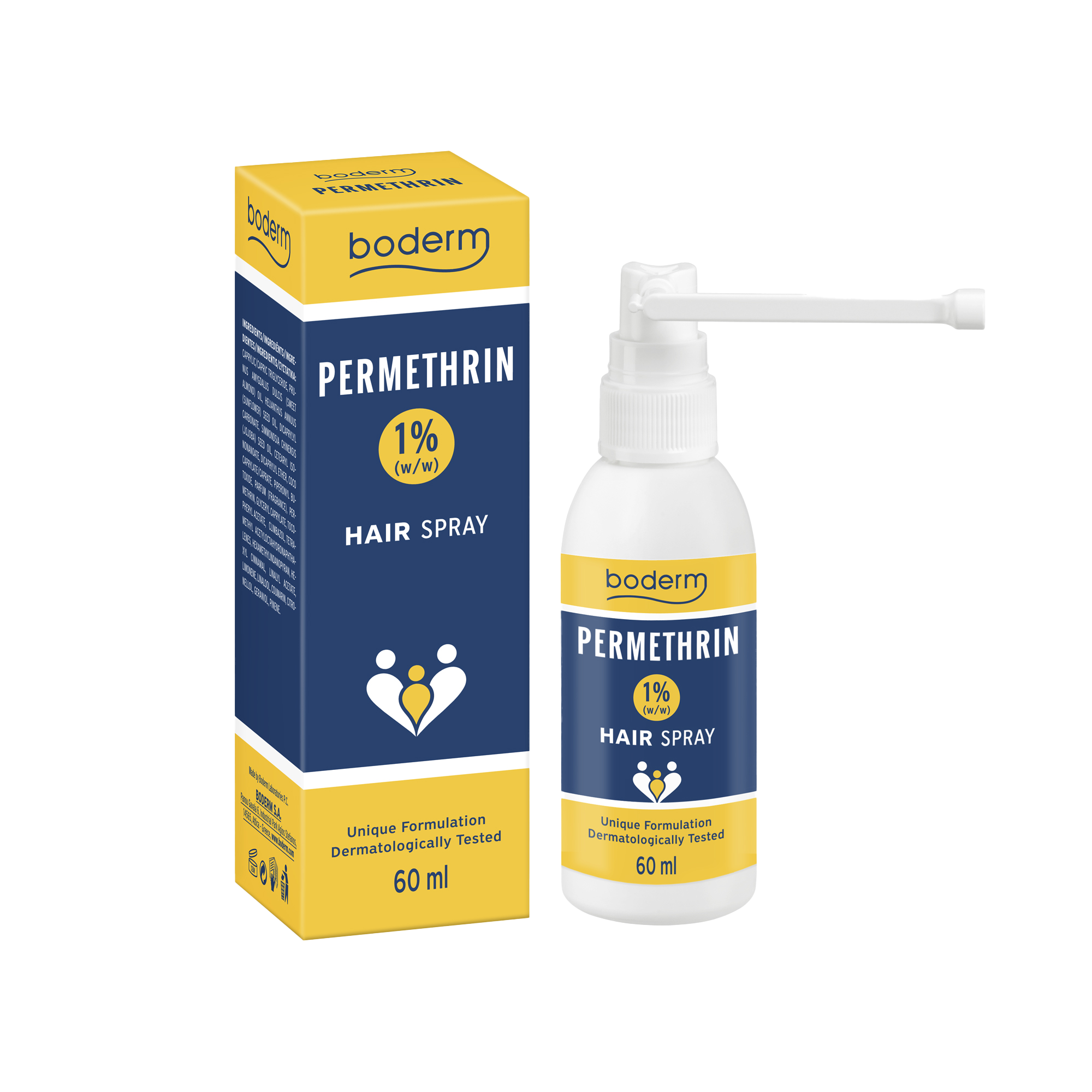 BODERM PERMETHRIN OIL HAIR SPRAY 1% 60ML