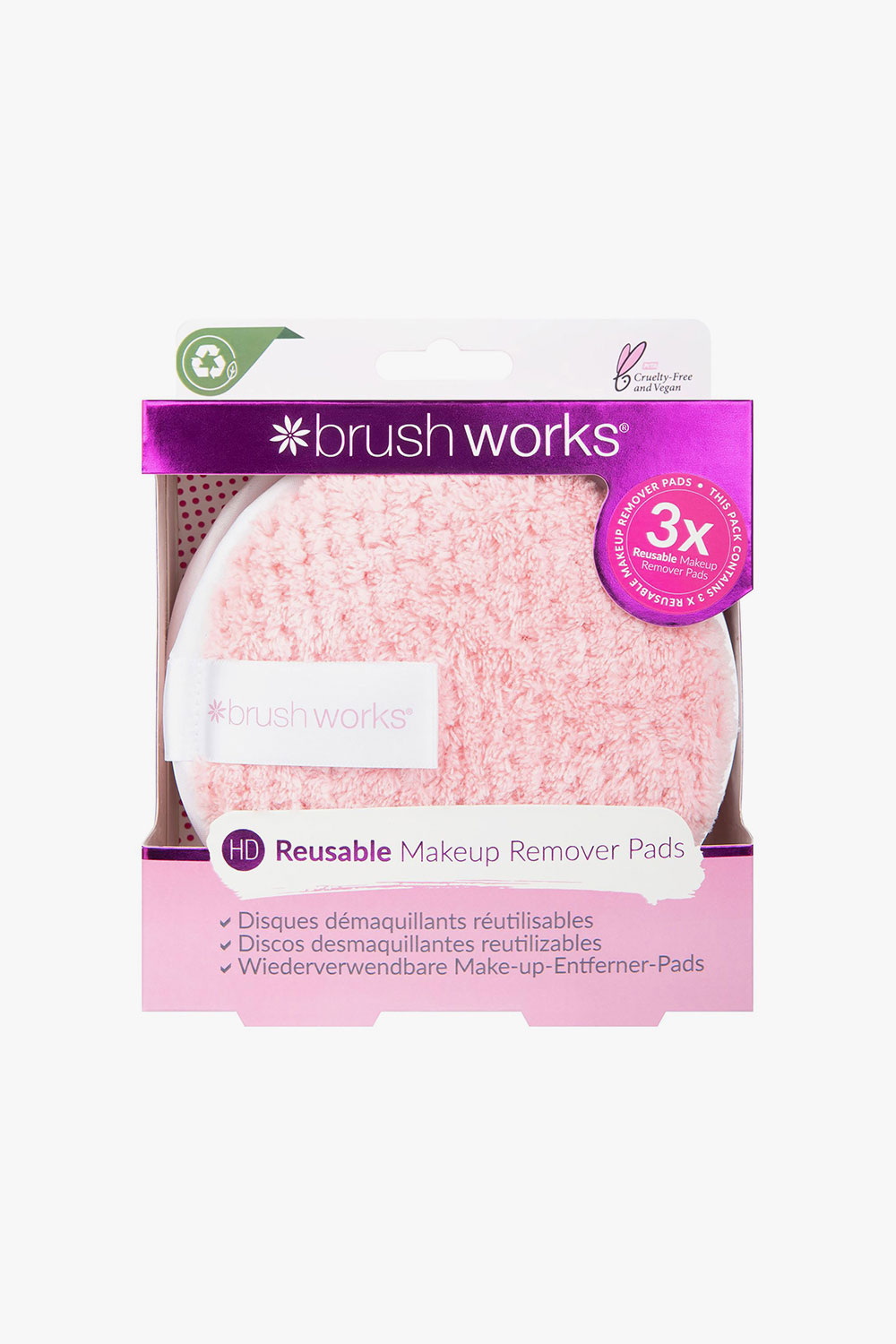 BRUSHWORKS HD REUSABLE MAKEUP REMOVER PADS (3 PCS)
