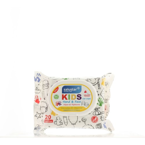 SALUSTAR KIDS HAND&FACE WET WIPES 20PCS  