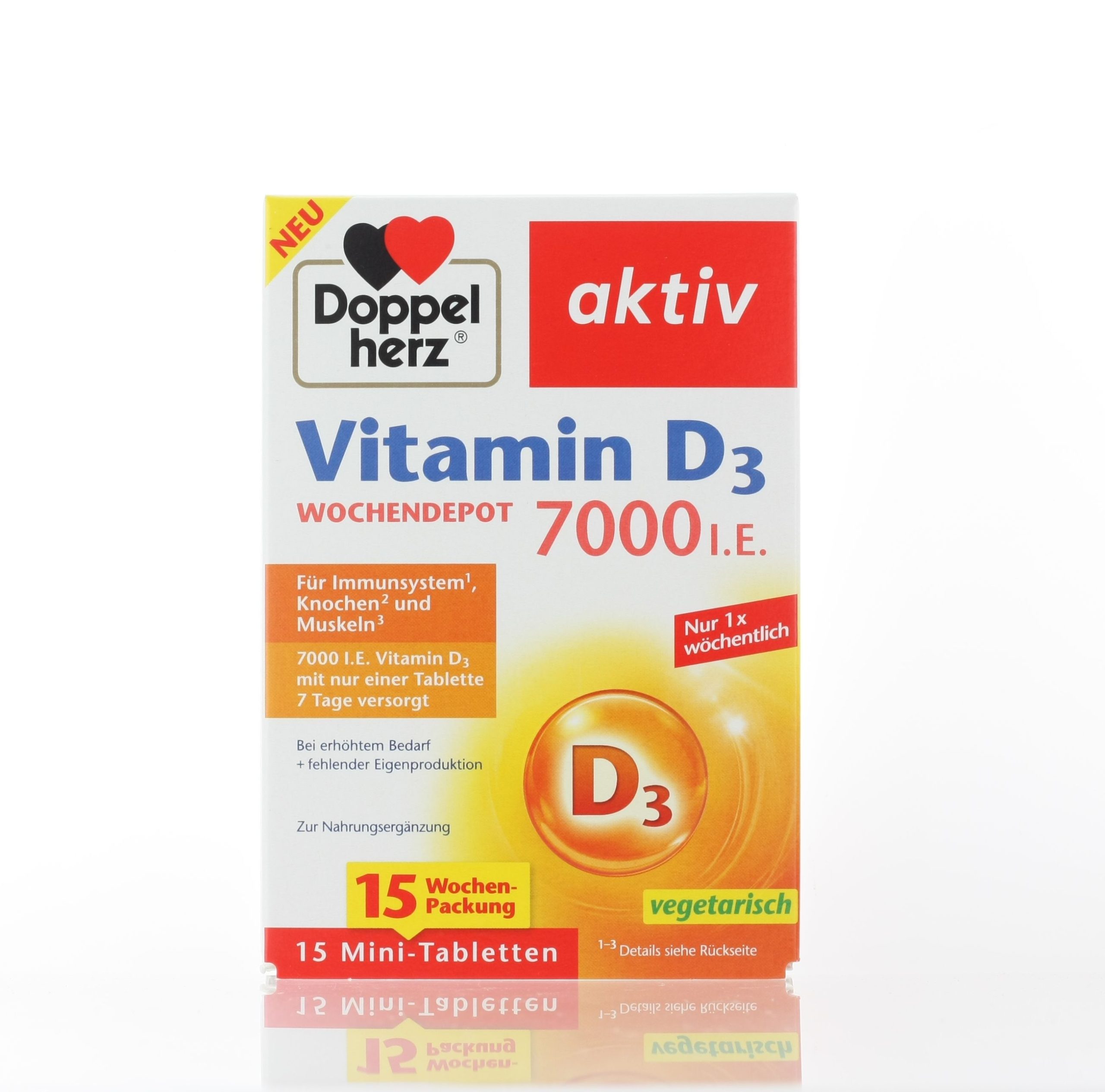 DOPPELHERZ VITAMIN D3 7000 U.I 15 TABLETS                                                                         