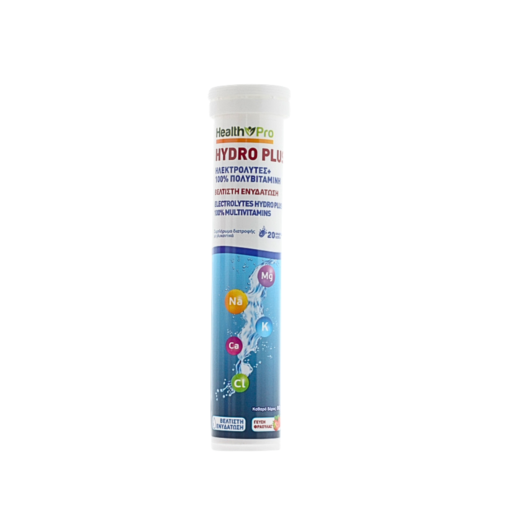 HEALTH PRO ELECTROLYTES HYDRO PLUS EFFERVESCENT 20 TABLETS                                         