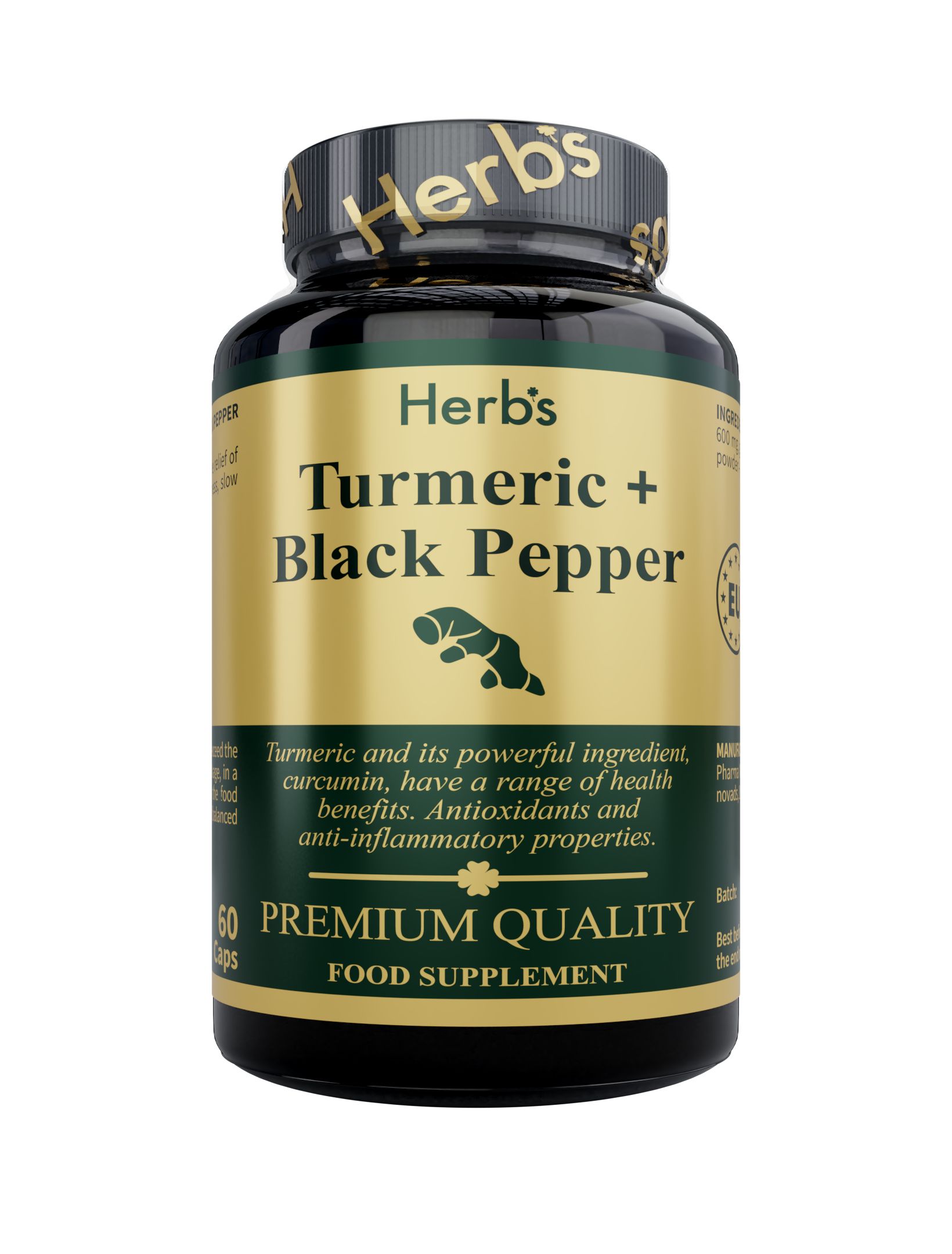 HERBS TURMERIC CURCUMIN & BLACK PEPPER 60 CAPSULES