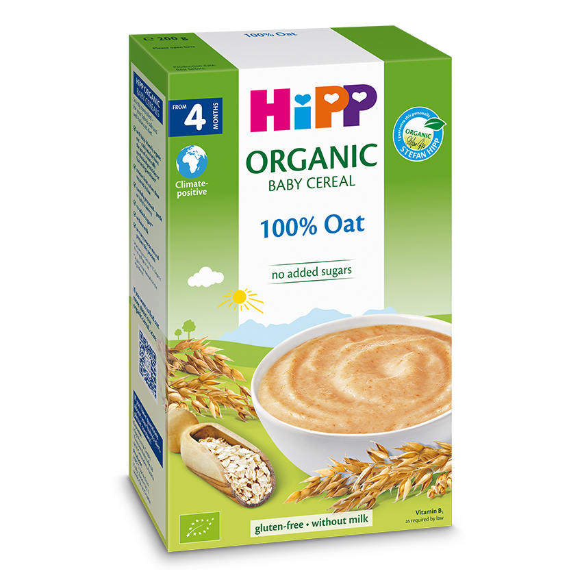 HIPP OAT ORGANIC BABY CEREAL (WITHOUT MILK, GLUTEN & SUGARS) 200g