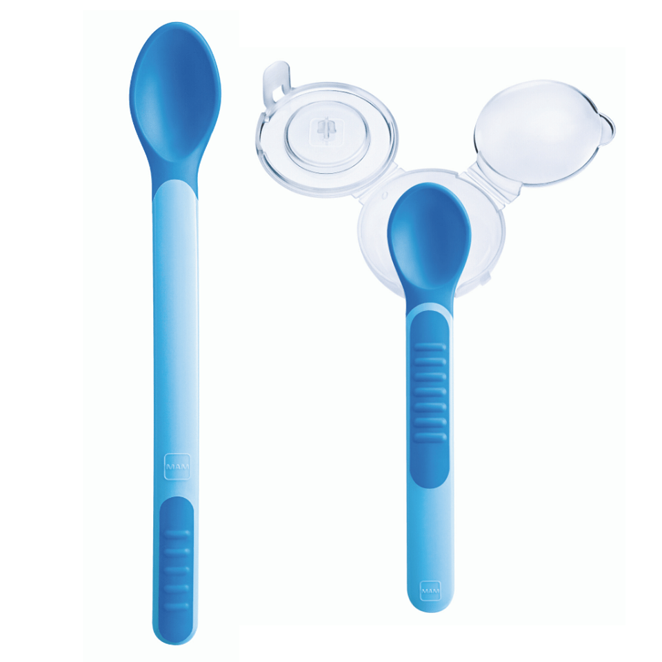 MAM FEEDING SPOONS & COVER BLUE